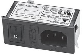 06AN2, AC Power Entry Modules Power Entry Module, Snap-In, 115/250VAC, 6A, N/A-Lug, Metal Case, SIP Switch