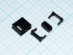 Гнездо IDC на 16 контактов, шаг 1.27x2.54мм, на шлейф, аналог [IDC1,27-16F]; №15002K гн IDC\P1,27x2,54\16HP\ шлейф\\KLS1-204D-16-B\KLS