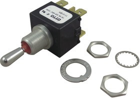 T7-211E5, Рычажный переключатель, IP68S, (Вкл.)-Выкл.-(Вкл.), DPDT, Без Подсветки, Серия T7, Панель, 16 А