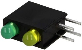 L-7104MD/1LG1LYD, LED; in housing; yellow/green; 3mm; No.of diodes: 2; 2mA; 40°