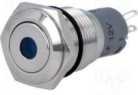 V16-21D-12B-S, Переключатель: антивандальный, Пол: 2, SPDT, 0,5A/220ВAC, 1A/24ВDC