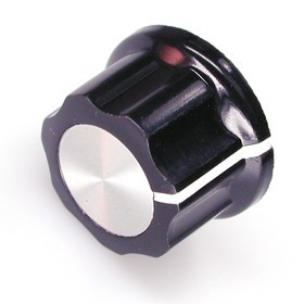 41009-2, D19мм, отв. 6мм, Ручка пластмассовая (метал. вставка)