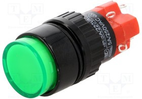 V16Y-11-24G, Переключатель кнопочный 1 SPDT зеленый