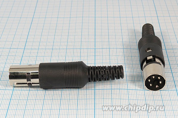 Штекер DIN, 5 контактов, на кабель; №1298 штек DIN\ 5P[60]\каб\\\AP-362-C