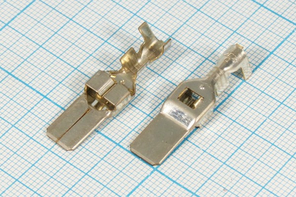 Клемма вилка, 8,0x0,8, 3-4мм2, латунь луженая