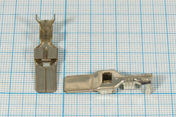 Клемма вилка, 8,0x0,8, 3-4мм2, латунь луженая