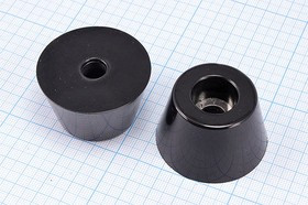 RL-SR-47x33x28, Ножка приборная коническая, армированная шайбой, ø47мм, высота 28мм; Q-15746 ножка прибор 47x28\h-13,5/отв 10,0\резин\конус\
