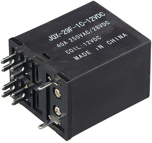 JQX-29F-1C-12VDC, Реле силовое 40А один переключающий контакт катушка 12В