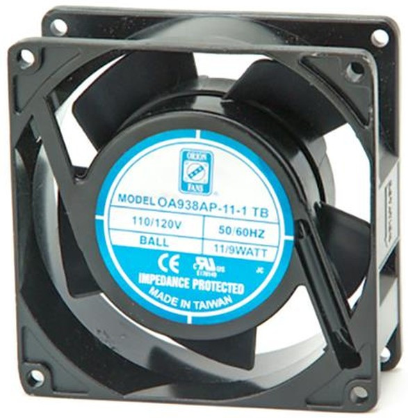 OA938AP-22-1WB, AXIAL FAN, BALL, 50CFM, 32DB, 9W, 230VAC