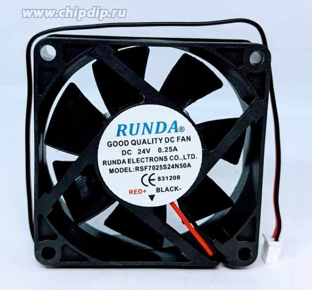 Вентилятор RUNDA RSF7025S24N50A DC 24V 0.25A 70x25 2pin