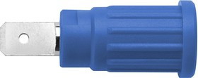 SEPB 6453 Ni / BL, Blue Female Banana Socket, 4 mm Connector, PC Pin Termination, 32A, 1000V, Nickel Plating