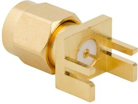 132413, RF Connectors / Coaxial Connectors SMA End Launch Plug Flat Tab .042in PCB