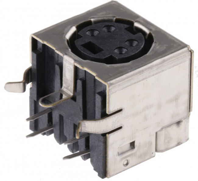 5749181-1, Circular DIN Connectors 4P R/A W/ HOLDDOWN 5749181-1, Circular DIN Connectors 4P R/A W/ HOLDDOWN