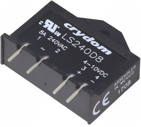 LS240D8, Relay SSR 15mA 10V DC-IN 8A 280V AC-OUT 4-Pin(4+Tab) SIP