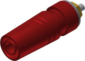 972358701, Red Female Banana Socket, 4 mm Connector, Solder Termination, 32A, 1000V ac/dc, Gold