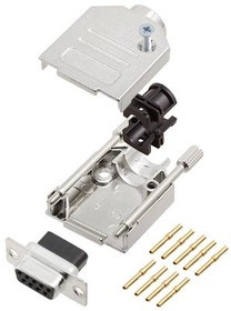 6355-0050-11, DE-9 DE-9 Socket D-Sub Connector Kit, Steel, Socket