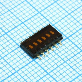 A6H6102, Переключатель DIP 6 групп 24В 0,025А, 1.27мм для поверхностного монтажа A6H6102, Переключатель DIP 6 групп 24В 0,025А, 1.27мм для поверхностного монтажа