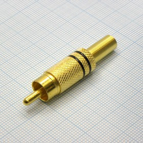 RCA Gold штырь с хв. RG59, Штекер RCA