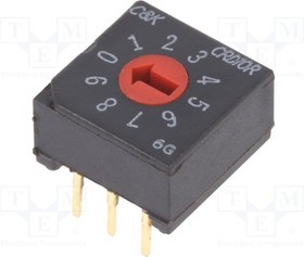 CRD10RM0CB, Кодирующий переключатель, Пол: 10, Нагр.DC @R: 0,01A/5ВDC