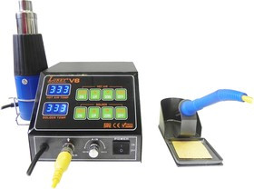 LUKEY V6, Станция паяльная термовоздушная + паяльник, с сенсорным управлением