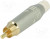 ACPR-SWH, Вилка; RCA; "папа"; прямой; пайка; серый; позолота; на провод; 3-7мм