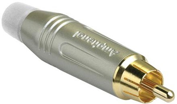 ACPR-SWH, Вилка; RCA; "папа"; прямой; пайка; серый; позолота; на провод; 3-7мм