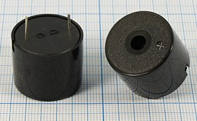 Зуммер пьезоэлектрический с генератором, размер 23x19, напряжение 20~28В, частота 3.1кГц, контакты 2