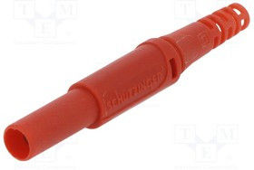 SFK 40 S NI / OK / RT, Вилка, "банан" 4мм, 32А, 1кВDC, красный, изолированный, 2,5мм2