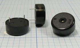 Зуммер пьезоэлектрический с генератором, размер 23x10, напряжение 3~24В, частота 3.5кГц, контакты 2P