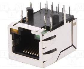 SI-61001-F, Гнездо RJ45 PIN 8 экранированный,с Светодиод Конфиг.выводов 8p8c