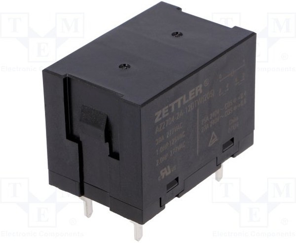 AZ2704-2A-12DTW, Реле: электромагнитное, DPST-NO, Uобмотки: 12ВDC, 30А, Монтаж: PCB