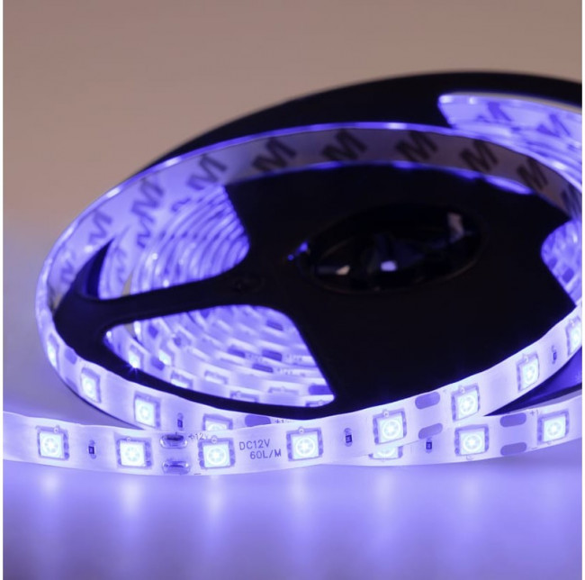 Светодиодная лента LED силикон 5м, 12В, 10 мм, IP65, SMD 5050, 60 LED/m, свет синий 141-493 Светодиодная лента LED силикон 5м, 12В, 10 мм, IP65, SMD 5050, 60 LED/m, свет синий 141-493
