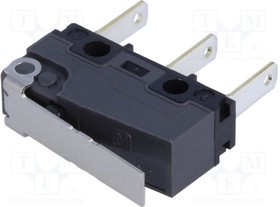 AVL38153-A, Микропереключатель SNAP ACTION, с рычагом, SPDT, 5A/250ВAC, IP40