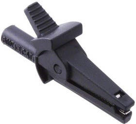 72924-0, Test Clips Mini-Alligator Clip W/2MM Jack Black