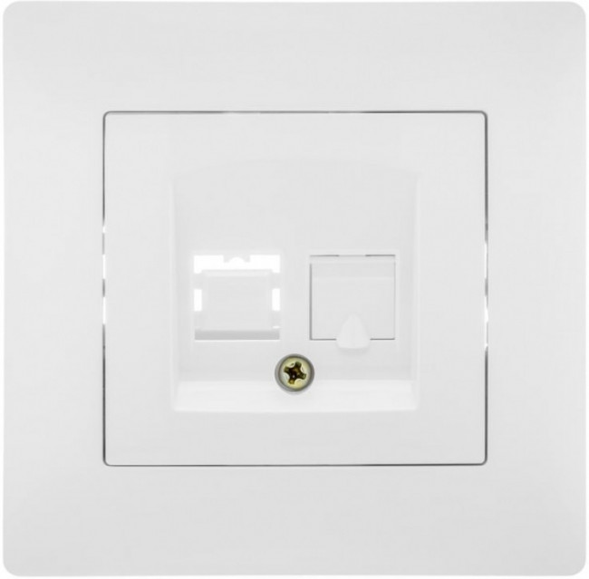 Bravo Розетка тел. RJ12, одинарная, СУ, белый С10Т1-001-СБ