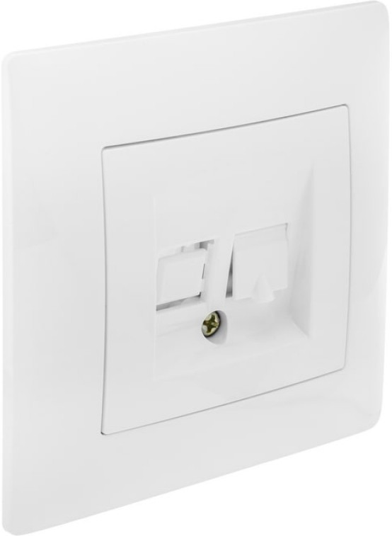 Bravo Розетка тел. RJ12, одинарная, СУ, белый С10Т1-001-СБ