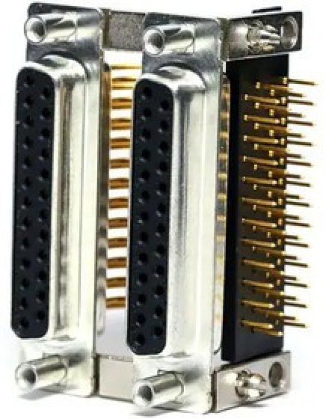 164A20099X, D-Sub Dualport Connectors 25P DUALR PORT DSUB SOCKET R/A THRU-HOLE
