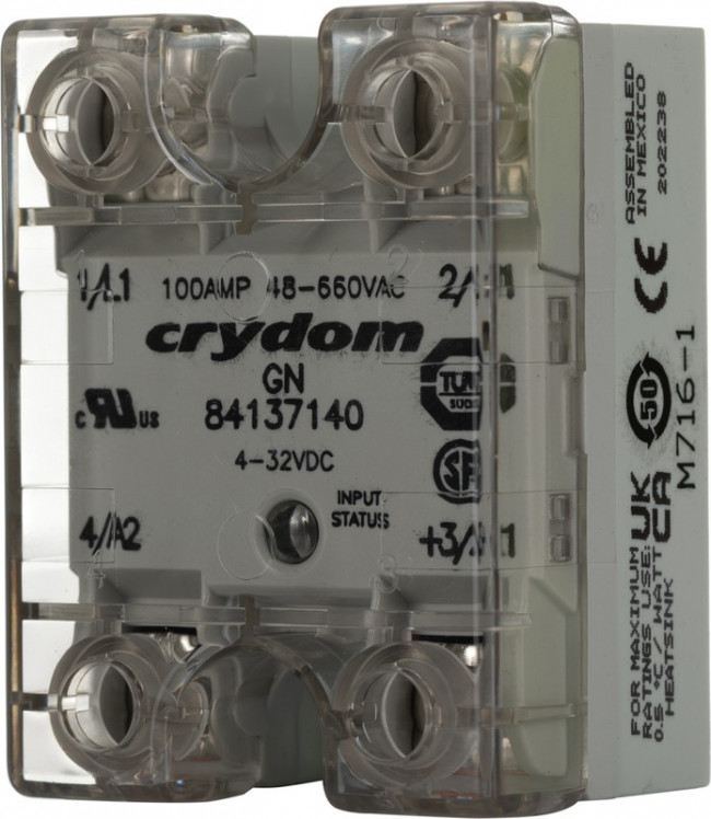 GN-100A-7140, Реле: полупроводниковое; Uупр: 3?32ВDC; 100А; 48?660ВAC; на панель GN-100A-7140, Реле: полупроводниковое; Uупр: 3?32ВDC; 100А; 48?660ВAC; на панель