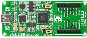 MIKROE-1433, click USB adapter, Плата адаптера USB- mikroBUS