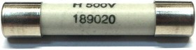 189020.0,5; 0.5 А, 500 В, 6.3х32 мм, F, Предохранитель керамический быстродействующий
