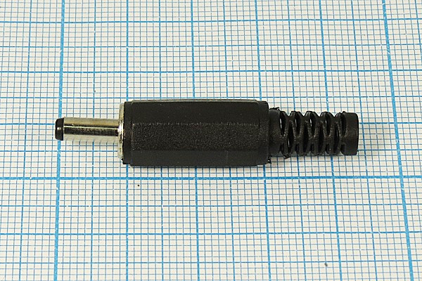 Штекер питания DC 3,5d1,35x 9, 2C, на кабель, пластиковый хвост; №47 штек пит DC 3,5d1,35x 9\2C\\каб\пл хвост\