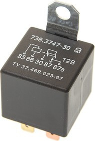 738.3747-30, Реле электромагнитное 12V 5-ти контактное 65/20А замык. с кронштейном АВАР