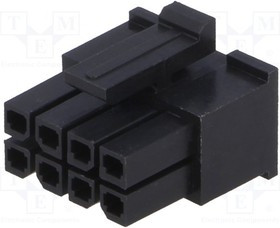10127716-08LF, Вилка; провод-плата; "мама"; Minitek Pwr 3.0; 3мм; PIN: 8; 5А