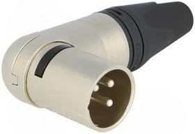 NTR-NC3MRX, Вилка, XLR, "папа", PIN: 3, угловой 90°, поворотные, на провод, 16А