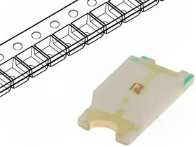 OF-SMD3216R, Светодиод, SMD, 1206, красный, 290-500мкд, 120°, Упаковка бобина
