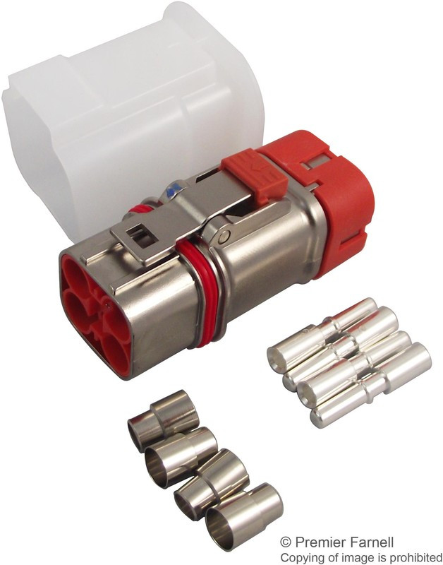 PL184X-41-6, Heavy Duty Power Connectors 4.0MM 4 WAY PLG STRT FOR 6MM2