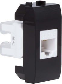 77654N, BRAVA Розетка компьютерная RJ45 (разъем PcNet) 1 модуль категория 5е черная