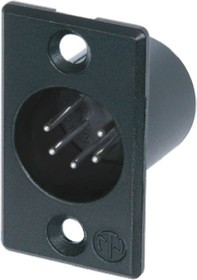 NC5MPBAG, Panel Mount XLR Connector, Male, 50 V, 5 Way, Silver over Nickel Plating