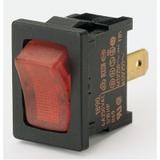 1890.1104, Switch; Rocker; SPST; ON-OFF; IP40; 6A; 24VDC; Illuminated; RedQC; 4.8