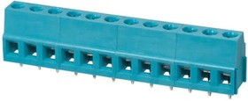 TB007-508-12BE, Fixed Terminal Blocks Terminal block, screw type, 5.08 , horizontal, 12 poles, CUI Blue, slotted screw, PCB mount